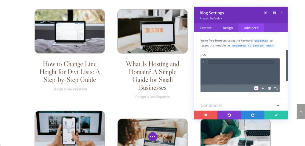 How to adjust the spacing between the feature image and title in the Divi blog module - The default spacing between the featured image and title of the Divi blog module